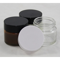 Clear Glass Cream Jar 15 ml with Black Lid