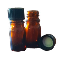 Amber Round Glass Bottle with Wadded Cap - 5 ml
