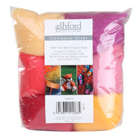 Corriedale Sliver Pack 7 Colour - Sunrise - 100 grams bag